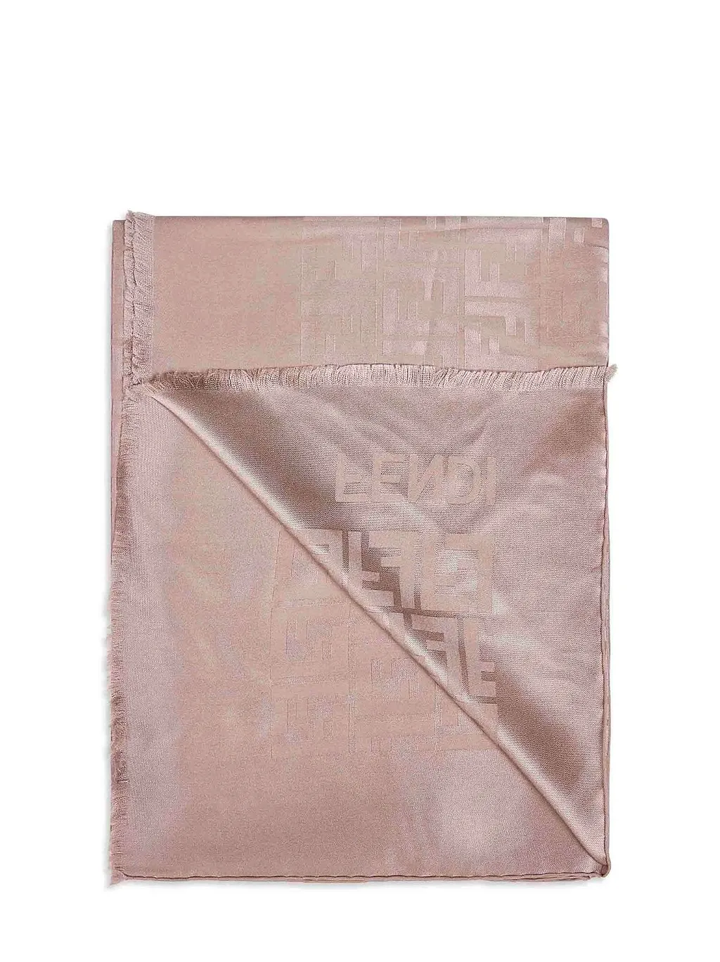 Fendi All-Over Ff Motif Frayed-Edge Scarf