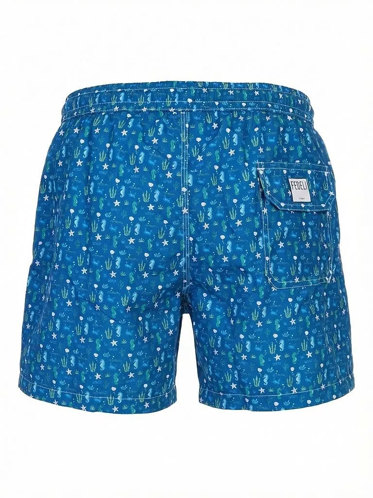 Fedeli Pattern-Printed Drawstring Swim Shorts