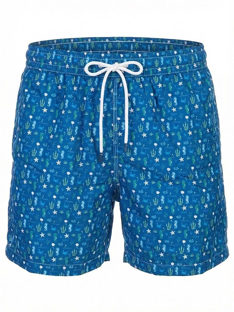 Fedeli Pattern-Printed Drawstring Swim Shorts