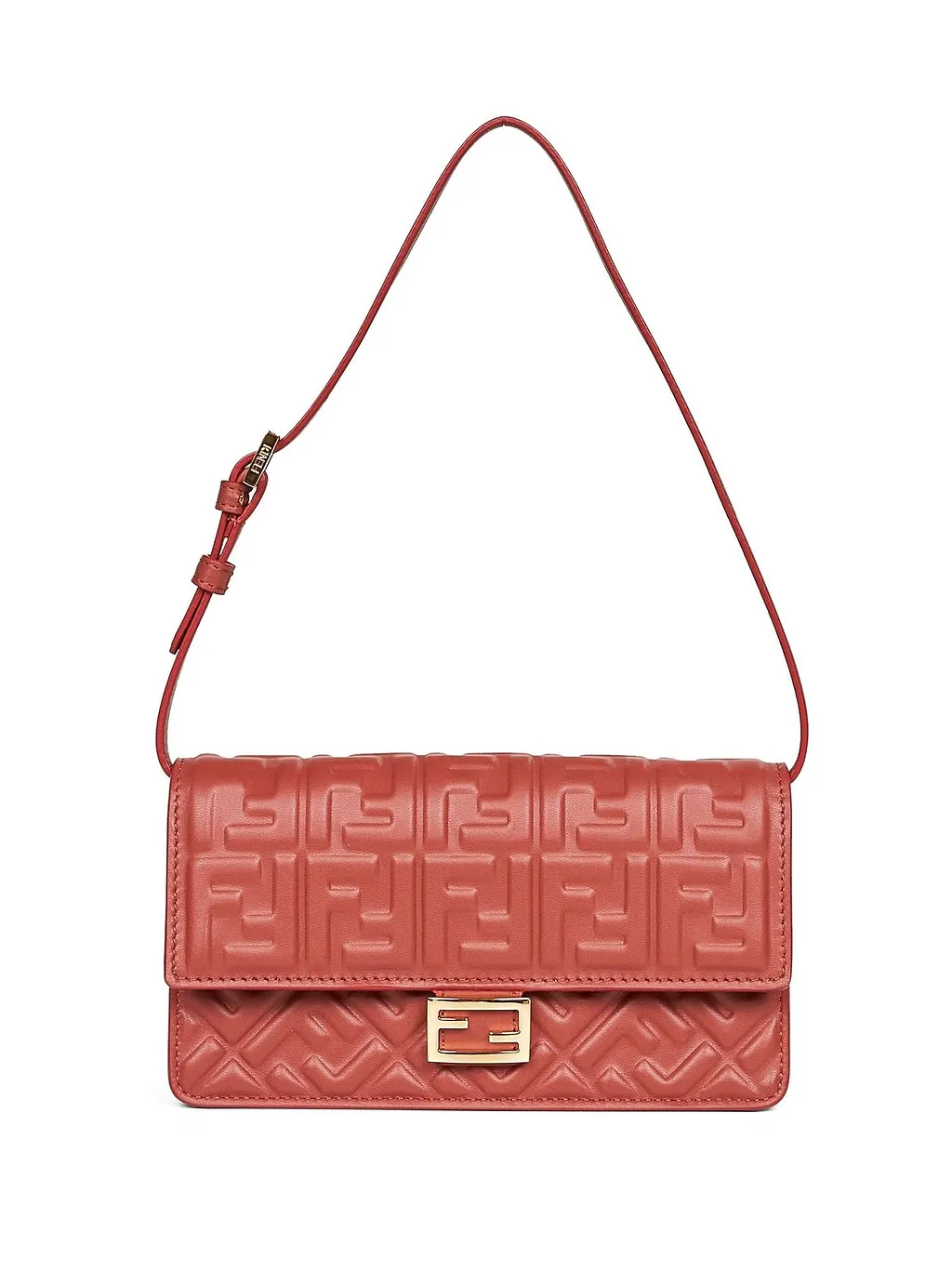 Fendi Baguette Ff Embossed Chain-Linked Wallet