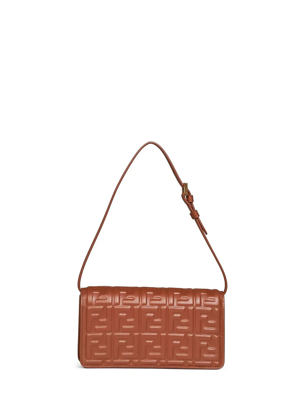 Baguette Ff Embossed Chain-Linked Wallet
