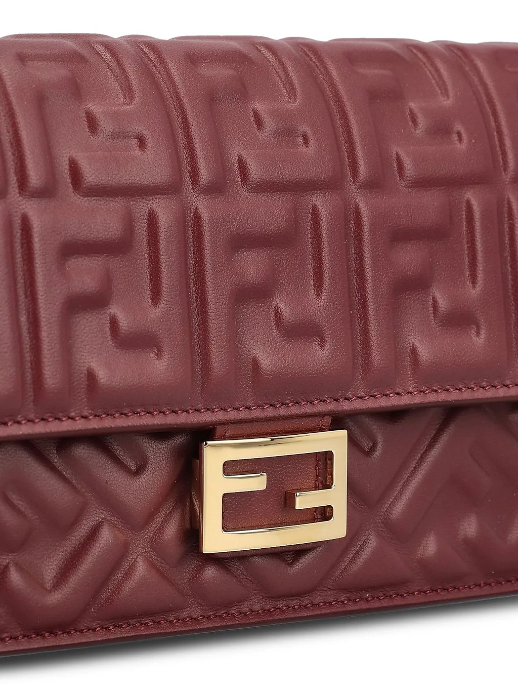 Fendi Baguette Ff Embossed Chained Wallet