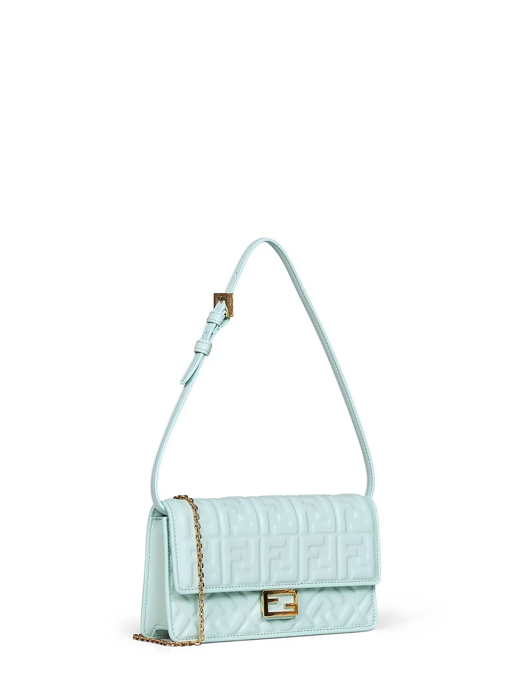 Fendi Baguette Ff Embossed Chained Wallet
