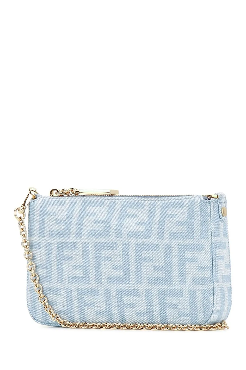 Fendi Baguette Zipped Denim Pouch