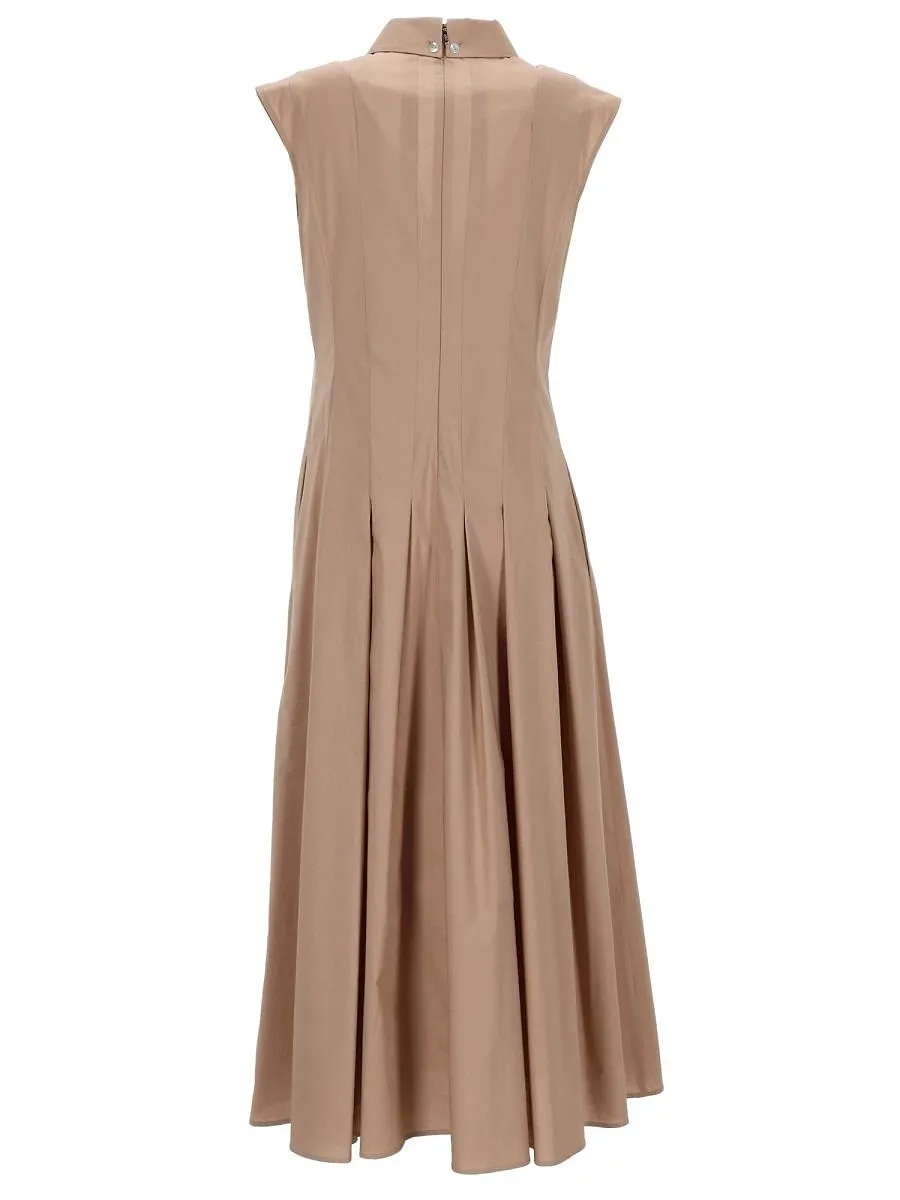 Fay Pleated Sleeveless Shirt Dress