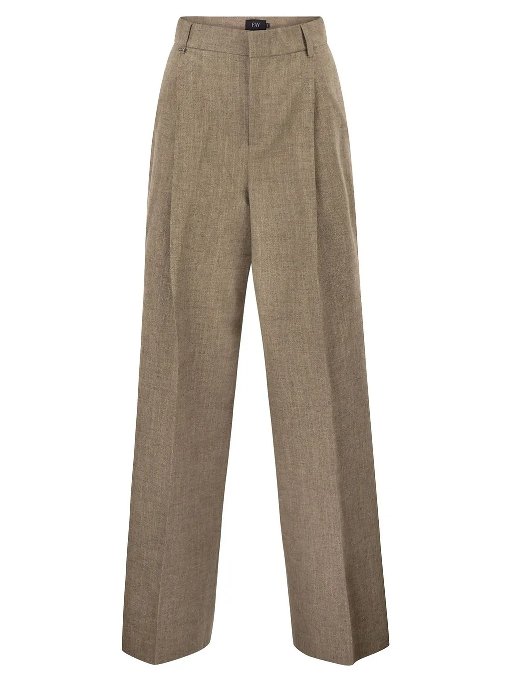 Fay Pleated Wide-Leg Pants