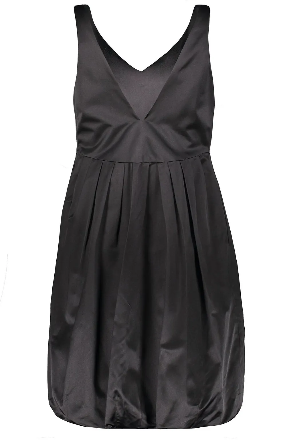 Bubble Hem V-Neck Satin Dress