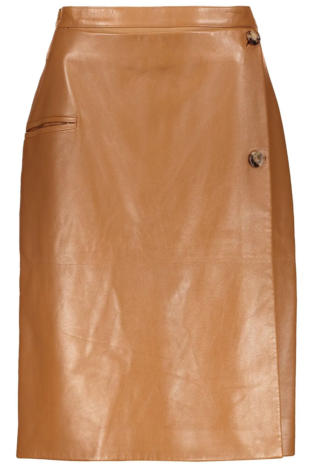 Fendi Button Detailed Leather Skirt
