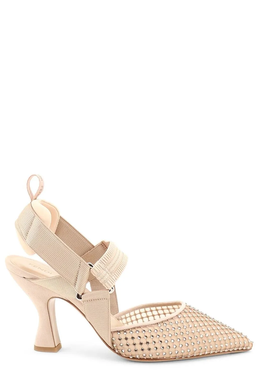 Fendi Colibrì Mesh Embellished Slingback Pumps