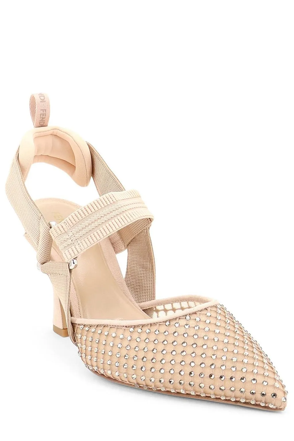 Fendi Colibrì Mesh Embellished Slingback Pumps