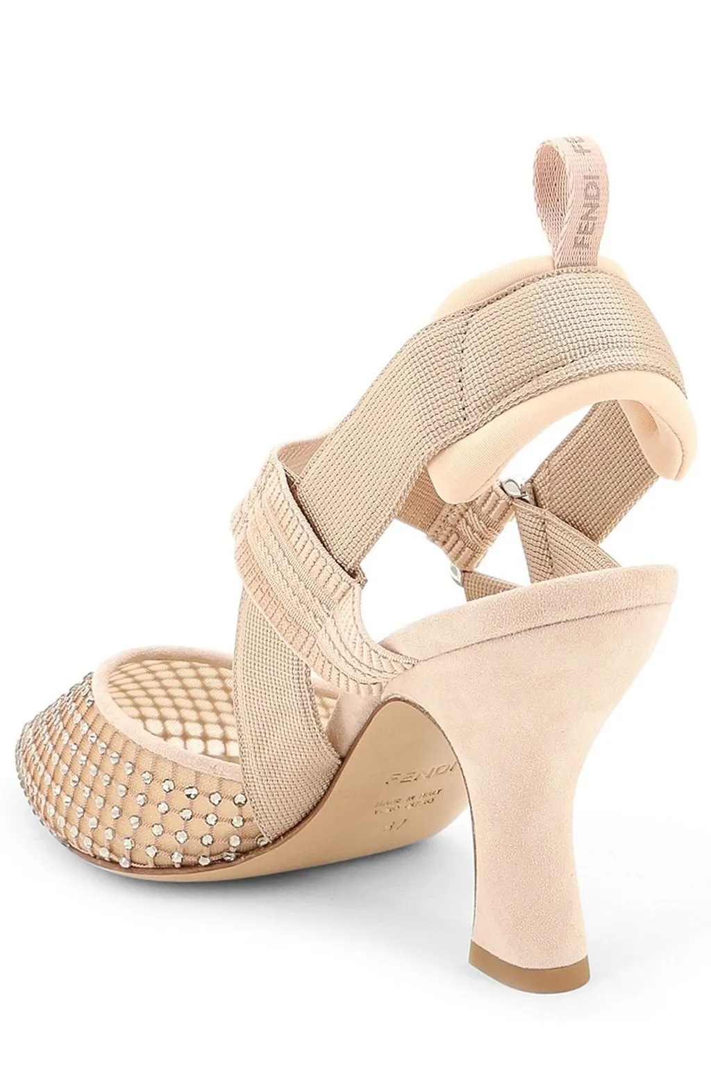Fendi Colibrì Mesh Embellished Slingback Pumps