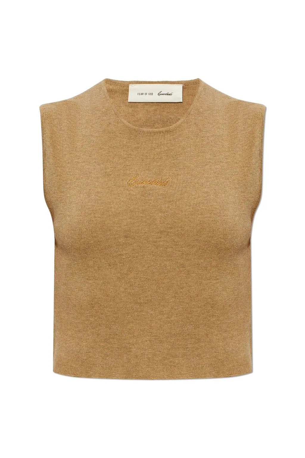 Fear Of God Essentials Signature Rib Knit Cropped Top