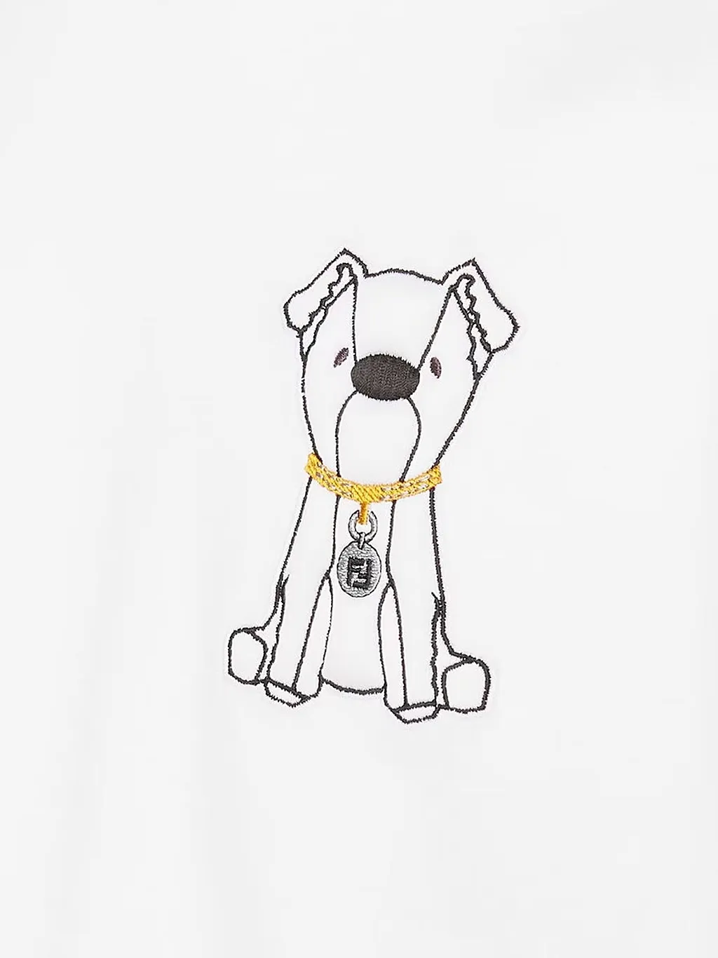 Fendi Dog Embroidered Crewneck T-Shirt