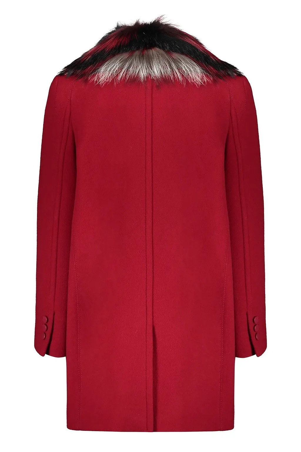 Fendi Double Breasted Fur-Collar Coat