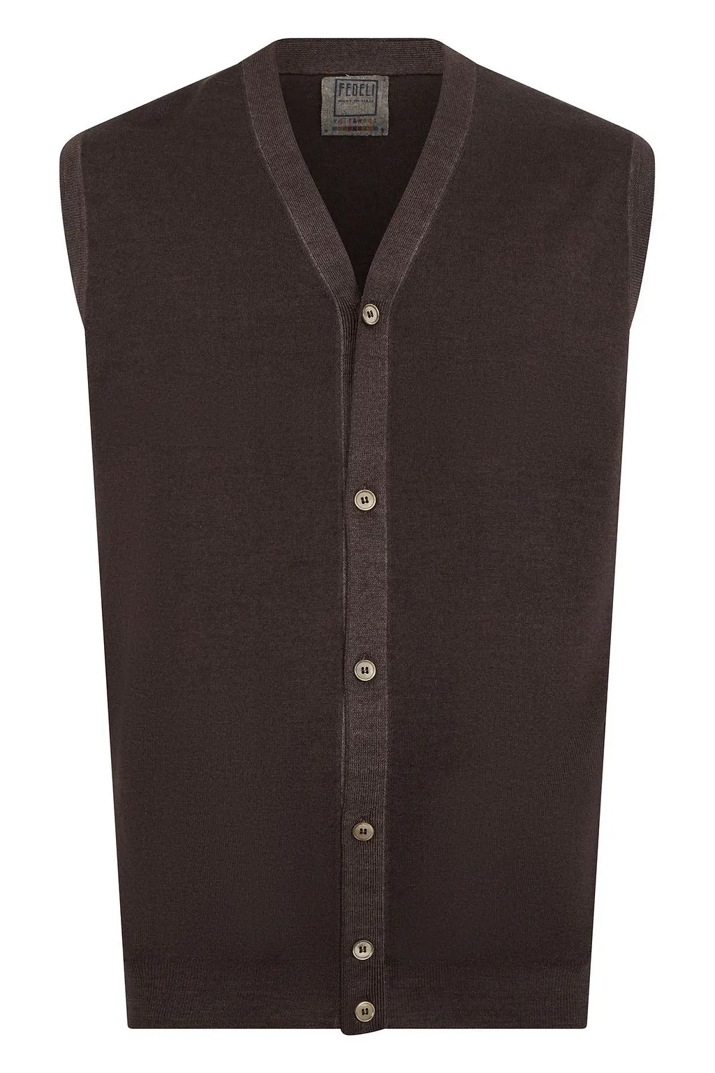 Fedeli Buttoned Sleeveless Cardigan