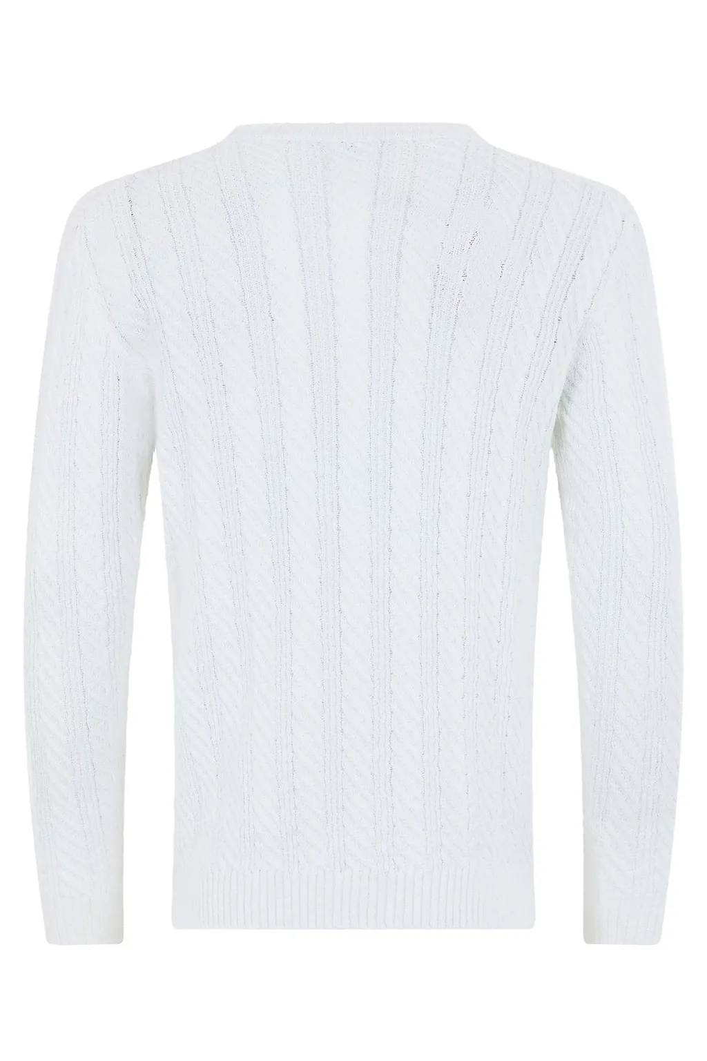 Fedeli Cable-Knit Crew-Neck Knitted Sweater
