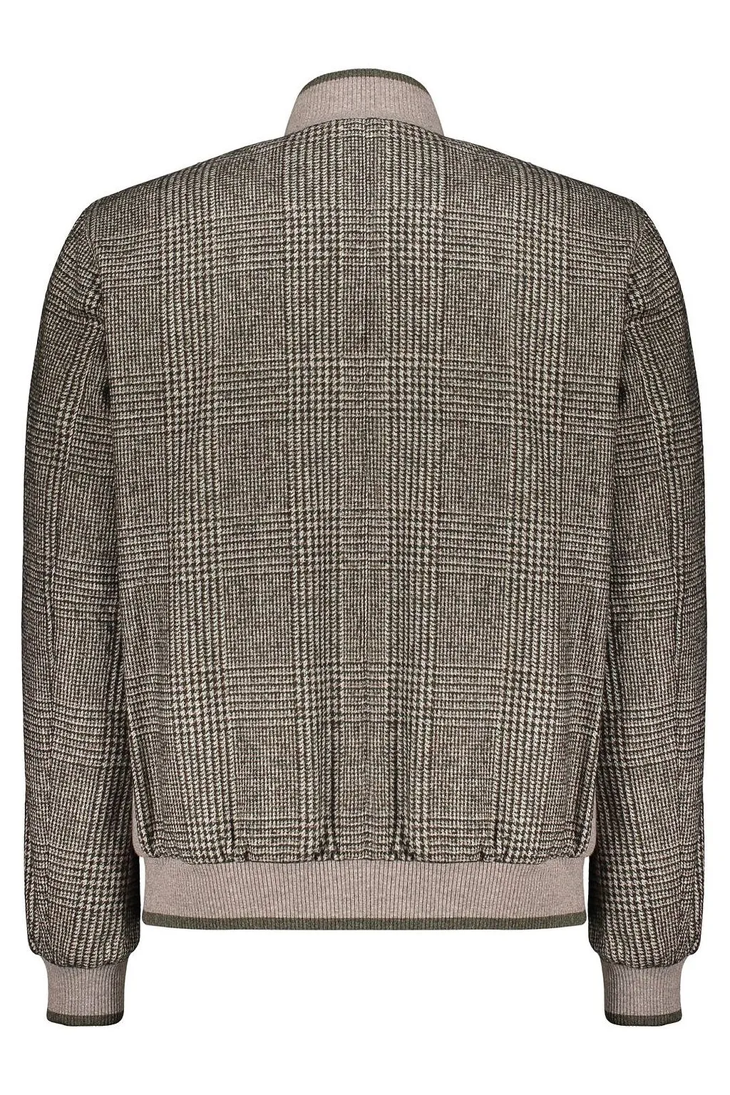 Fedeli Checked Knit Collar Bomber Jacket