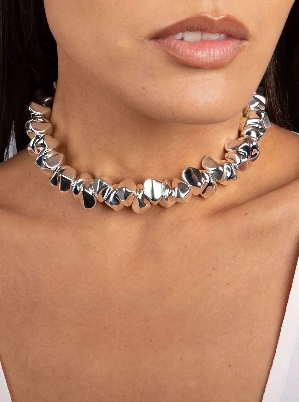 Federica Tosi Lace Small Stone Choker Necklace