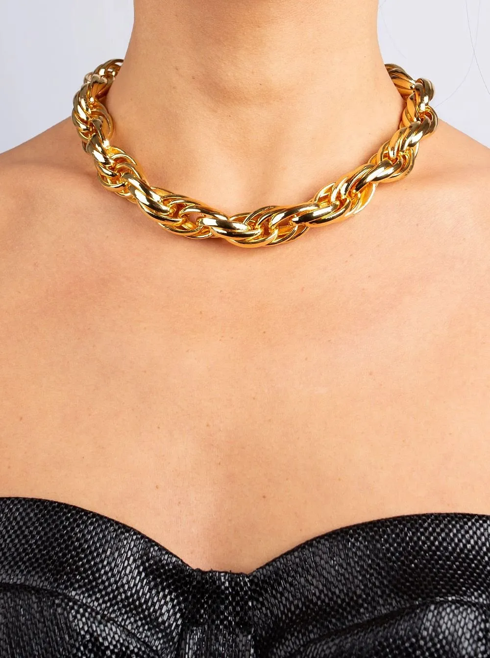 Federica Tosi Lace Rose Twisted Chain Necklace