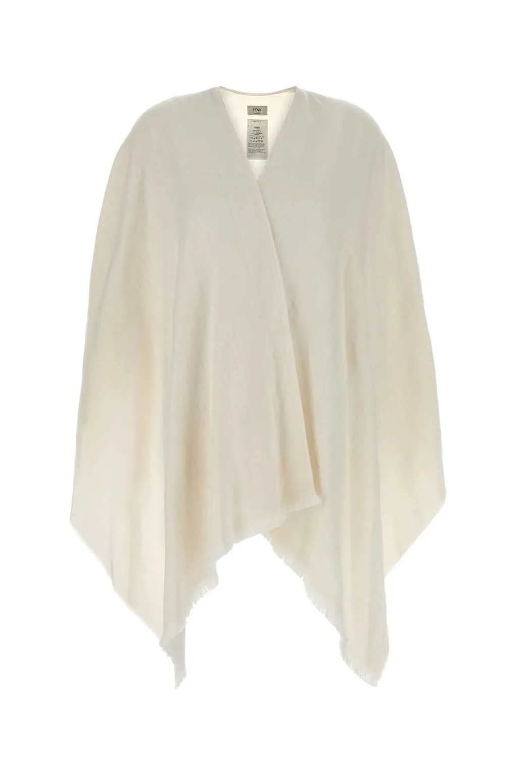 Fendi Ff Jacquard Fringed-Edge Poncho