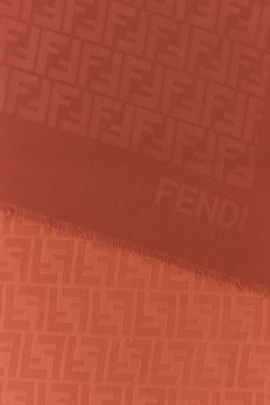 Fendi Ff Jacquard Fringed Scarf