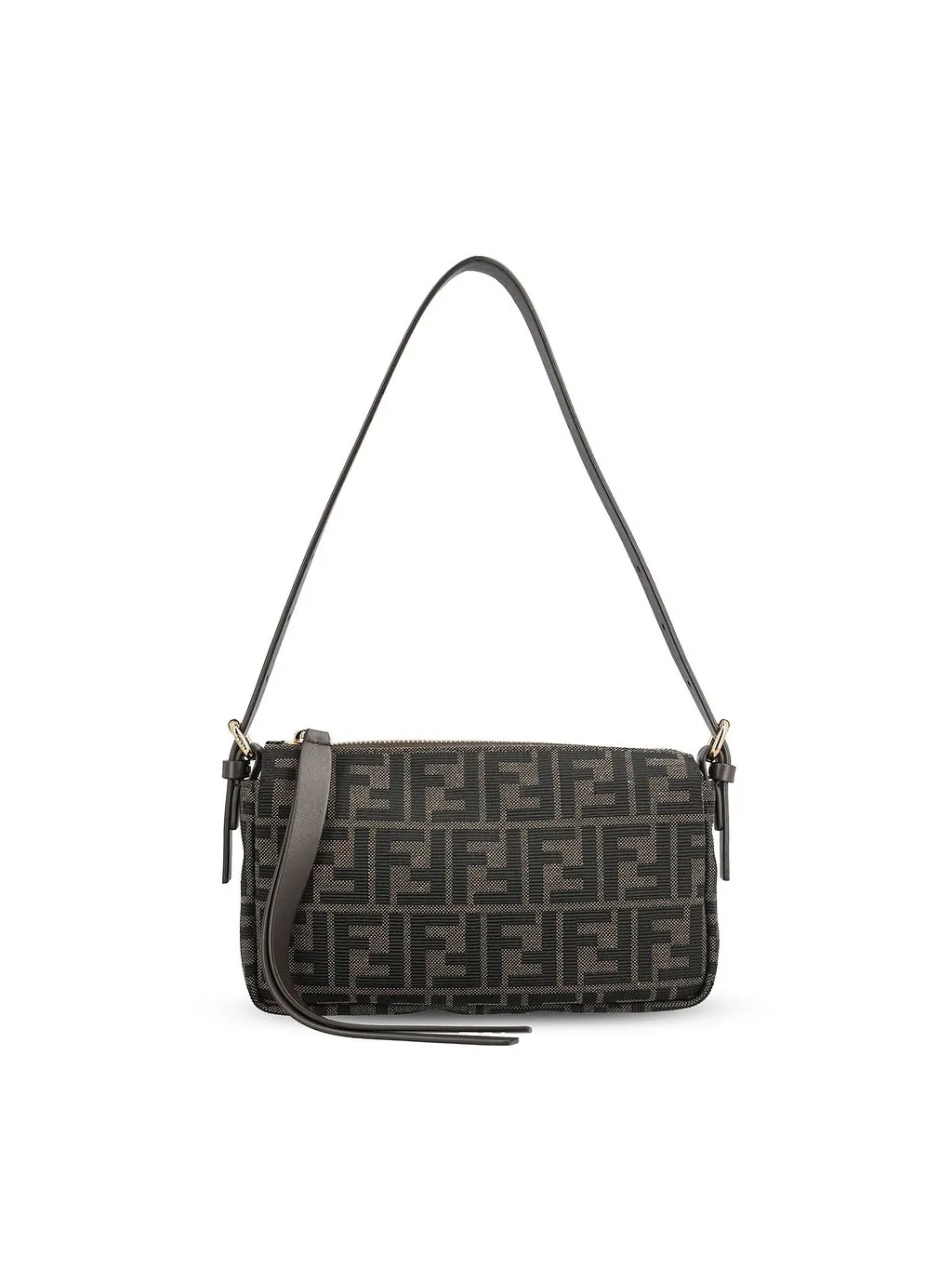 Fendi Ff Jacquard Zipper Top Small Shoulder Bag