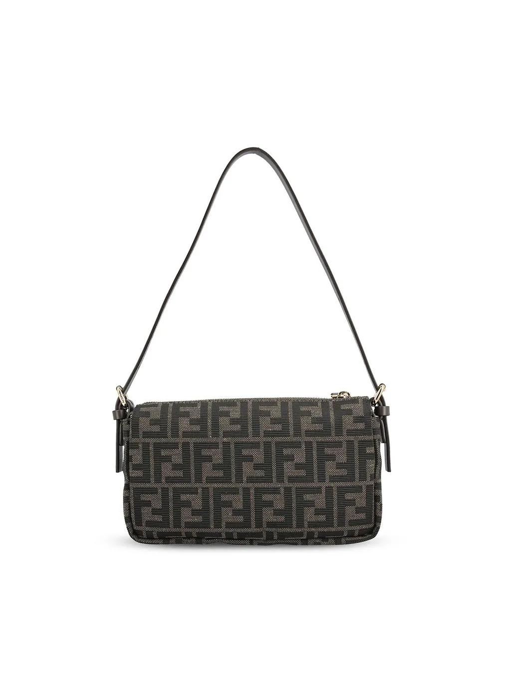 Fendi Ff Jacquard Zipper Top Small Shoulder Bag