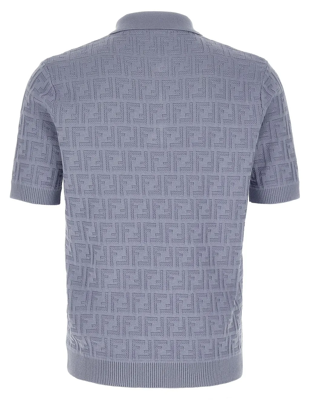 Fendi Ff Short Sleeved Knitted Polo Shirt