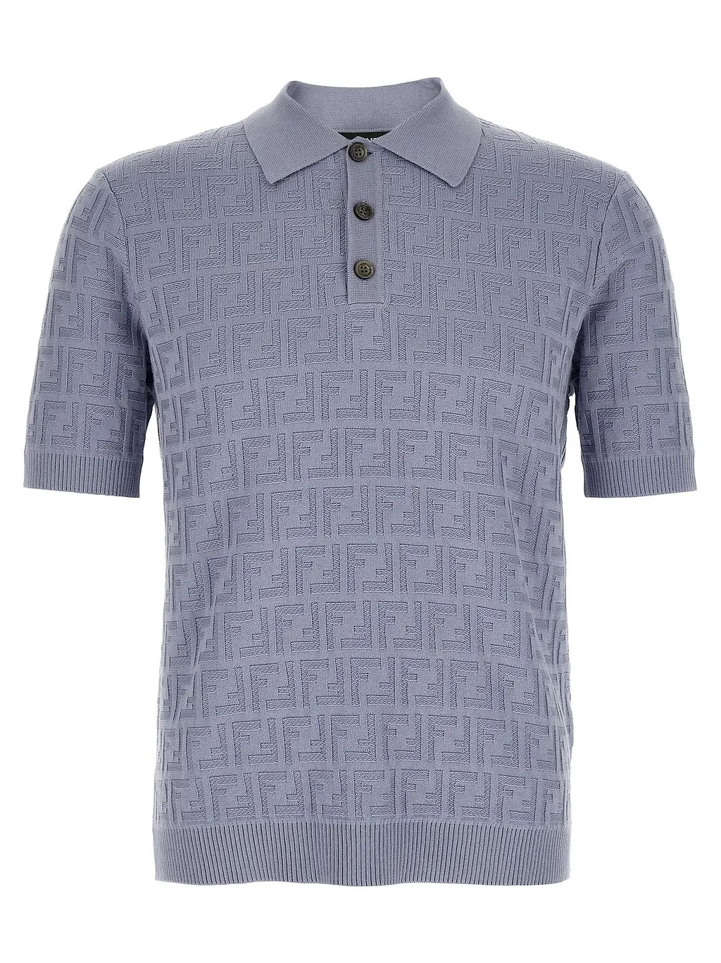 Fendi Ff Short Sleeved Knitted Polo Shirt