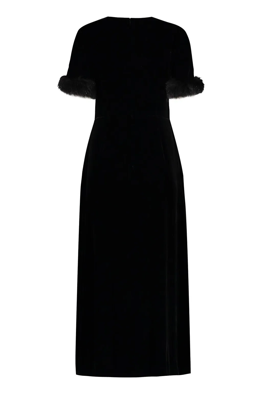 Fendi Heart Embellished Velvet Midi Dress