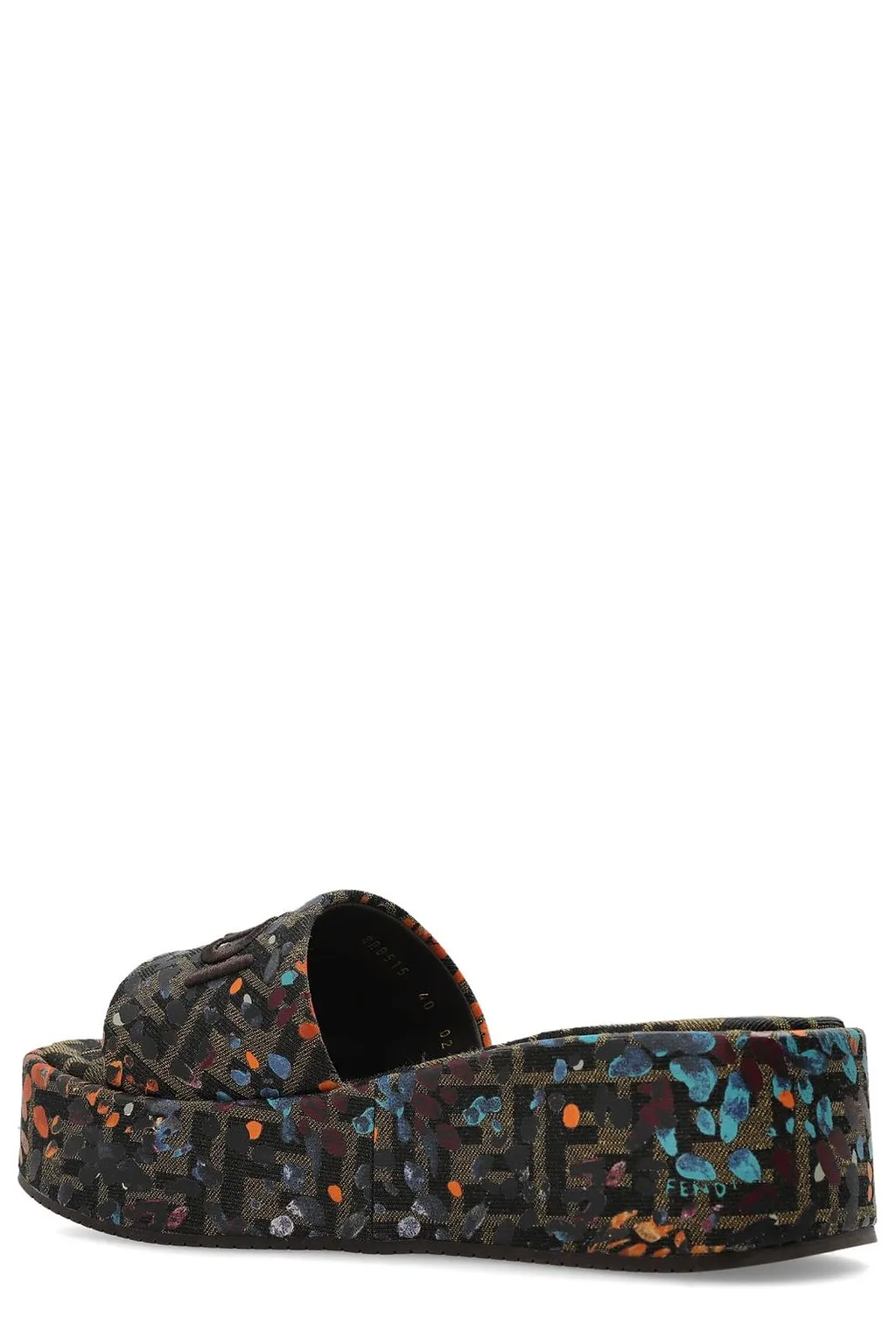 Fendi Logo Embroidered Printed Platform Sandals