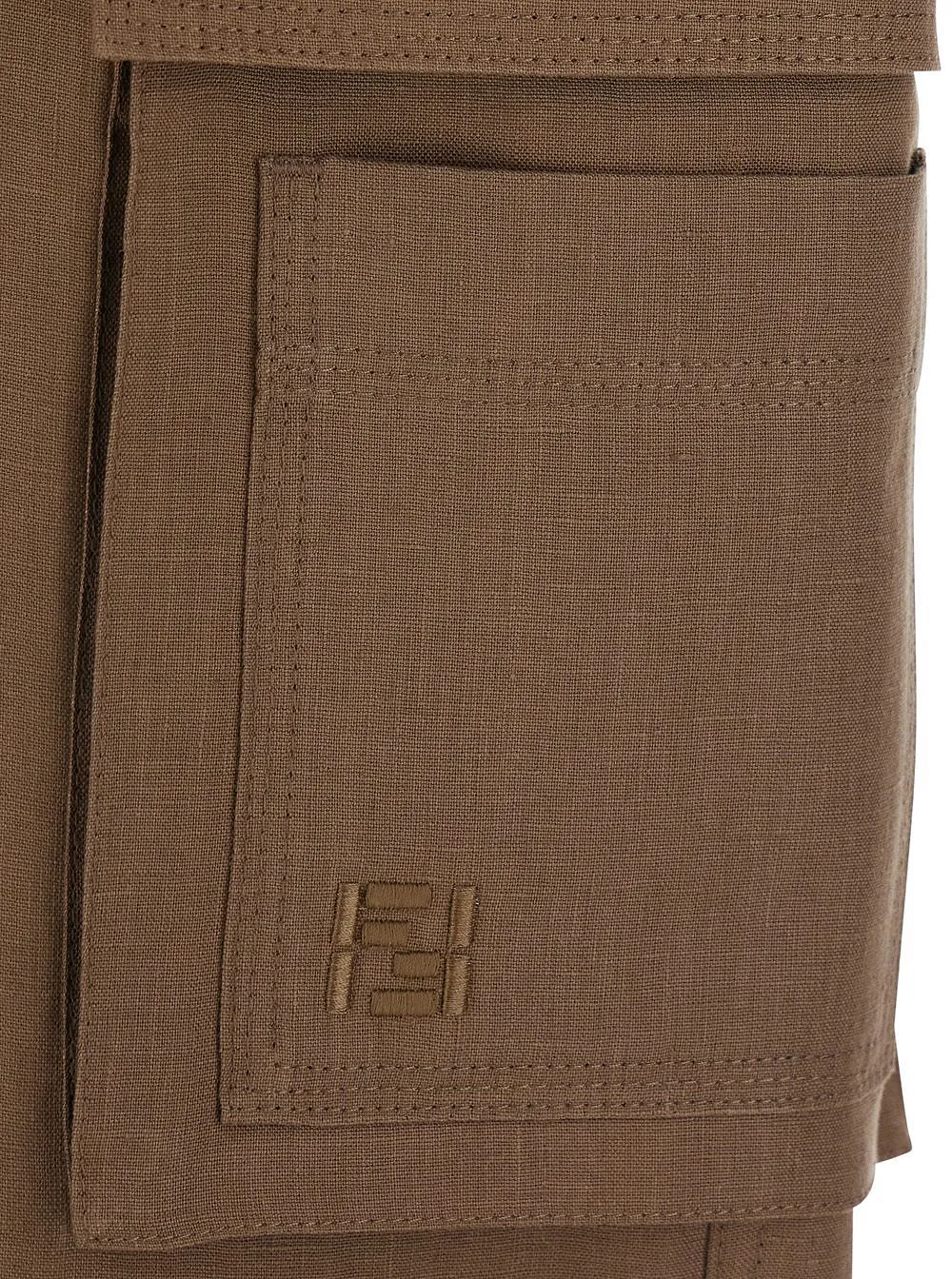 Fendi Logo Embroidered Straight-Cut Cargo Trousers