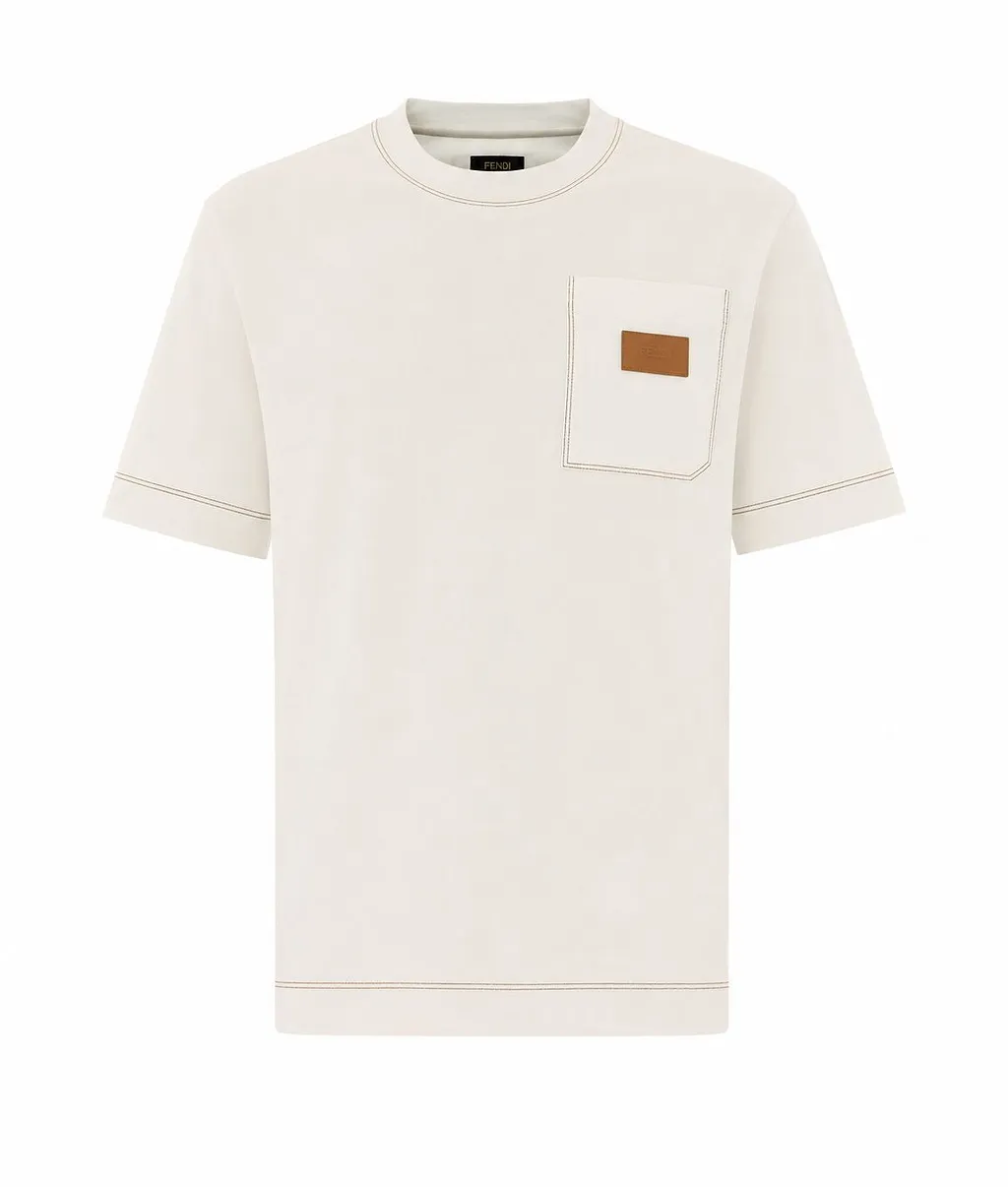 Fendi Logo Patch Crewneck T-Shirt