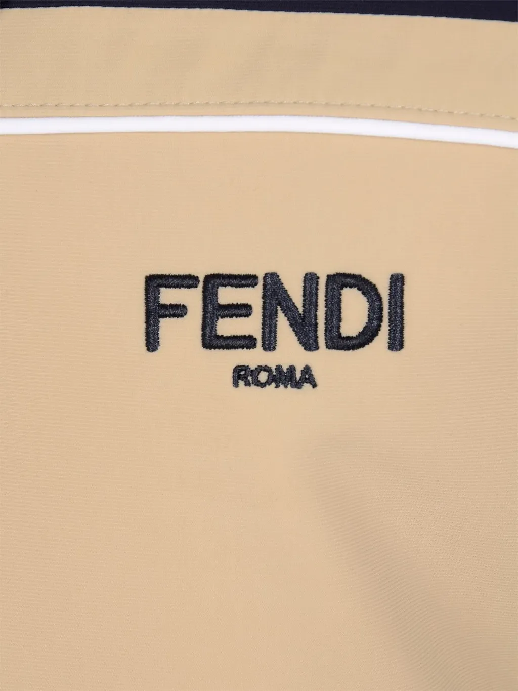 Fendi Logo Embroidered Zip-Up Jacket