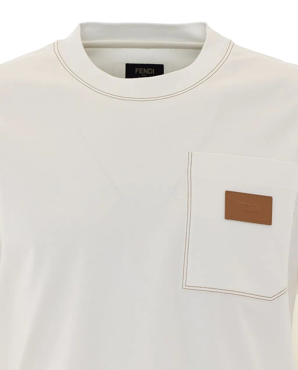 Fendi Logo Patch Crewneck T-Shirt