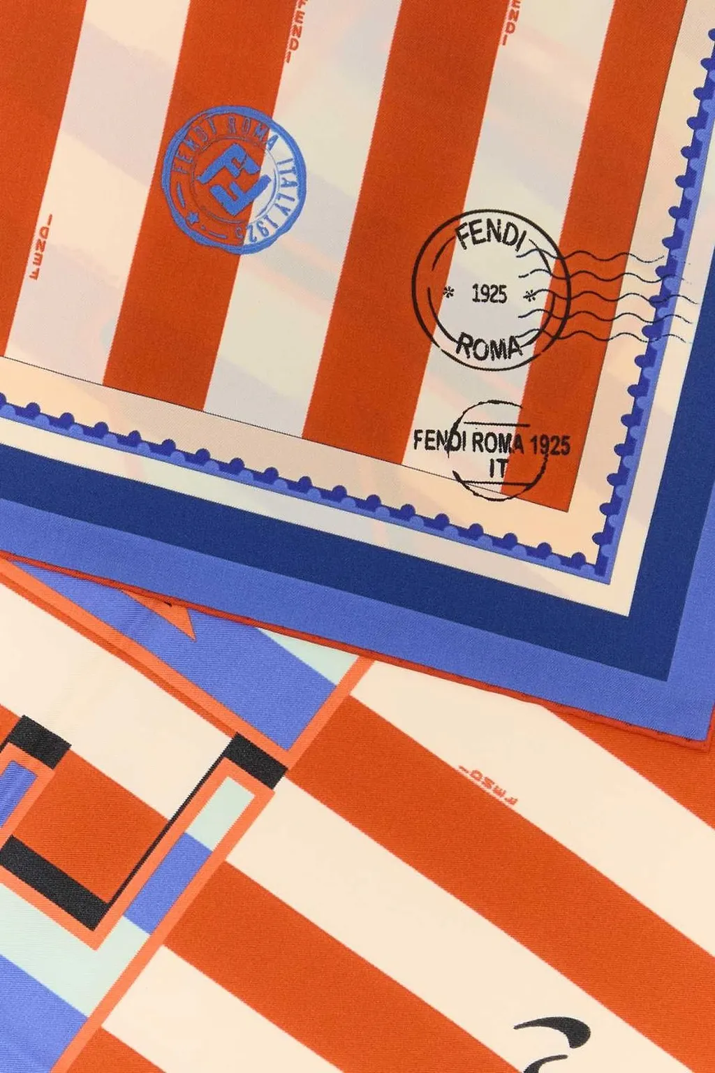 Fendi Logo Printed Striped Scarf