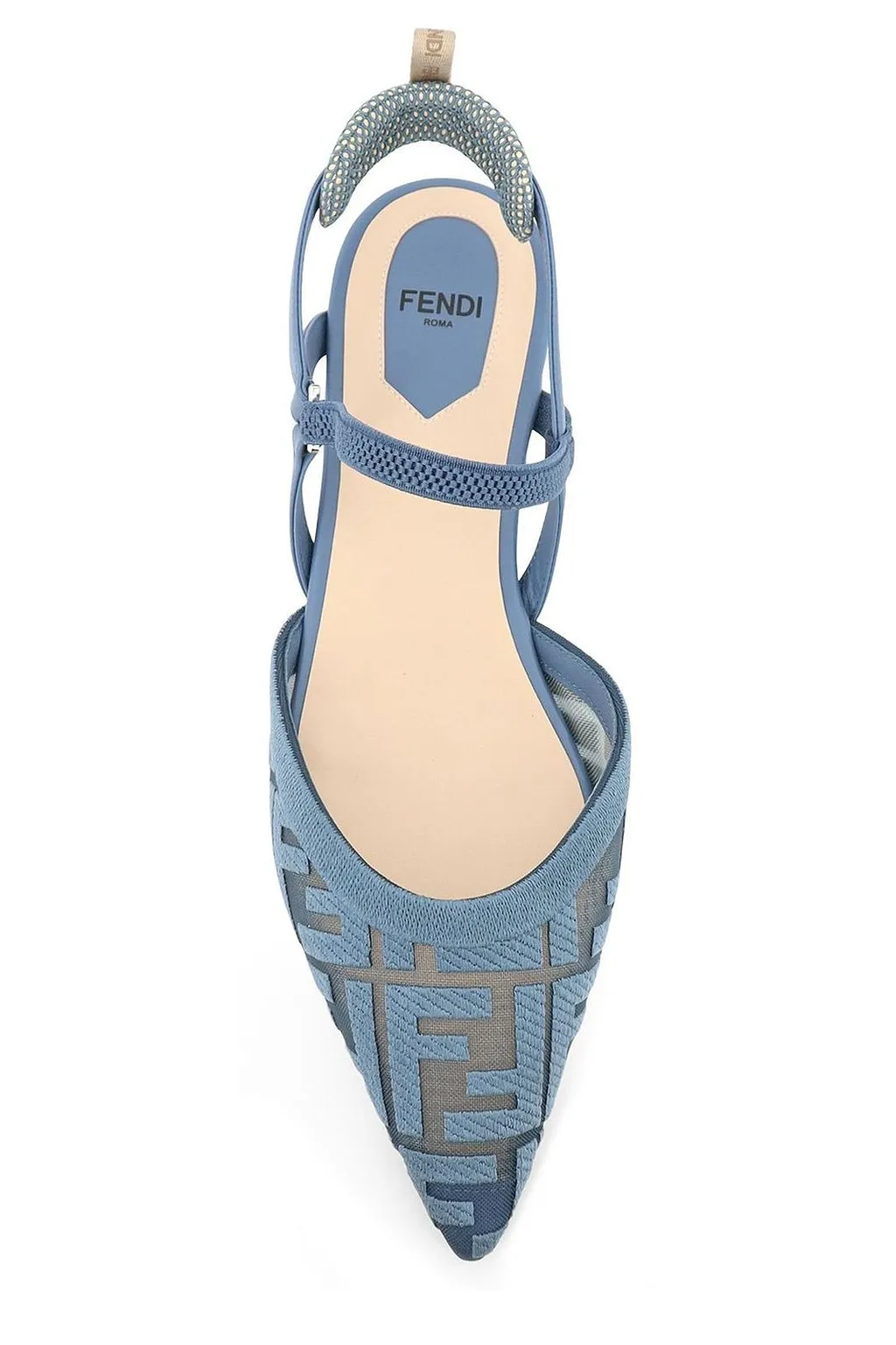 Fendi Mesh Logo Strap Flat Shoes