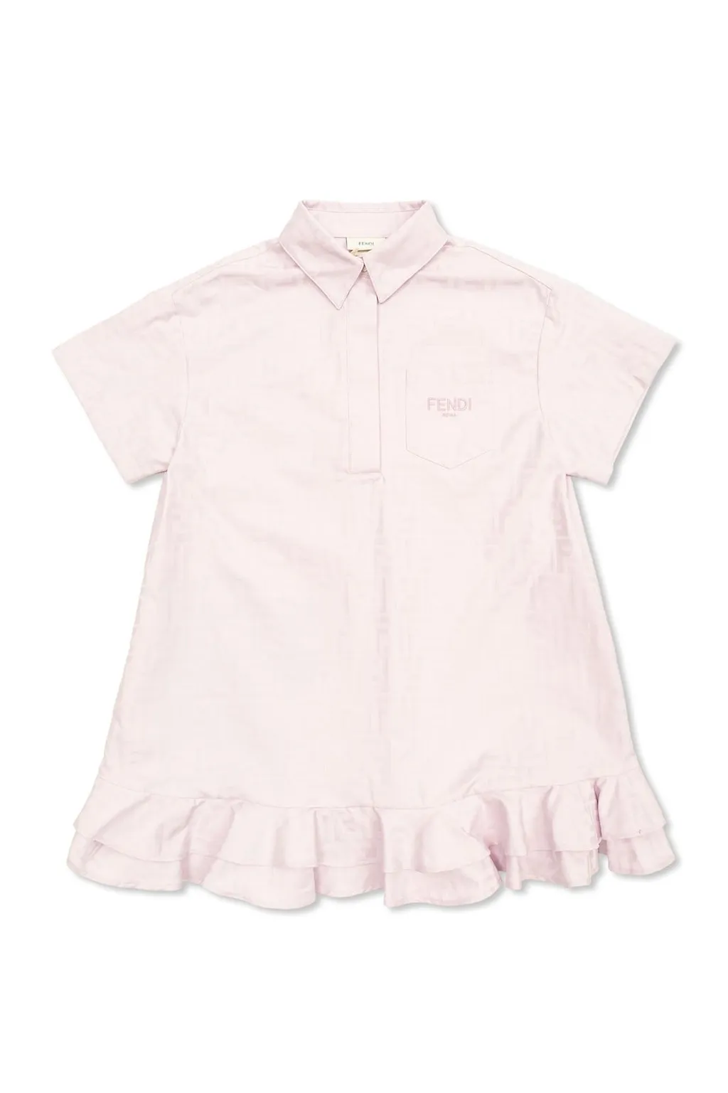 Fendi Kids Logo-Detail Tonal Pattern Dress