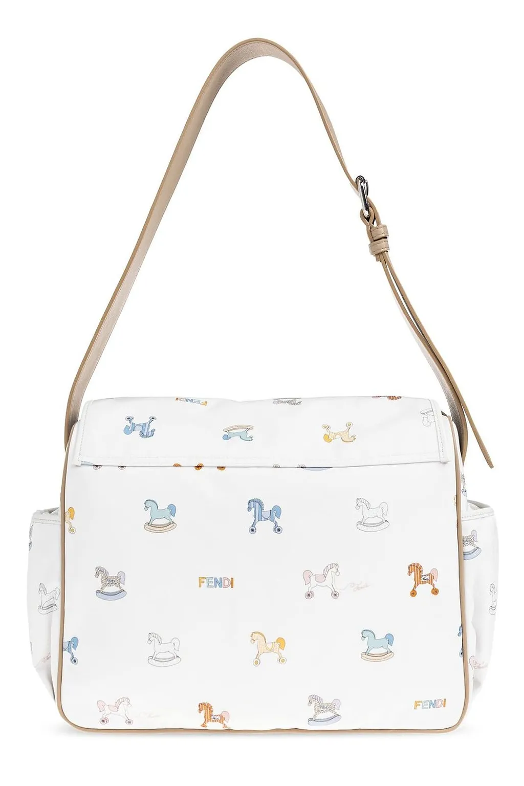 Fendi Kids Logo Embroidered Shoulder Bag