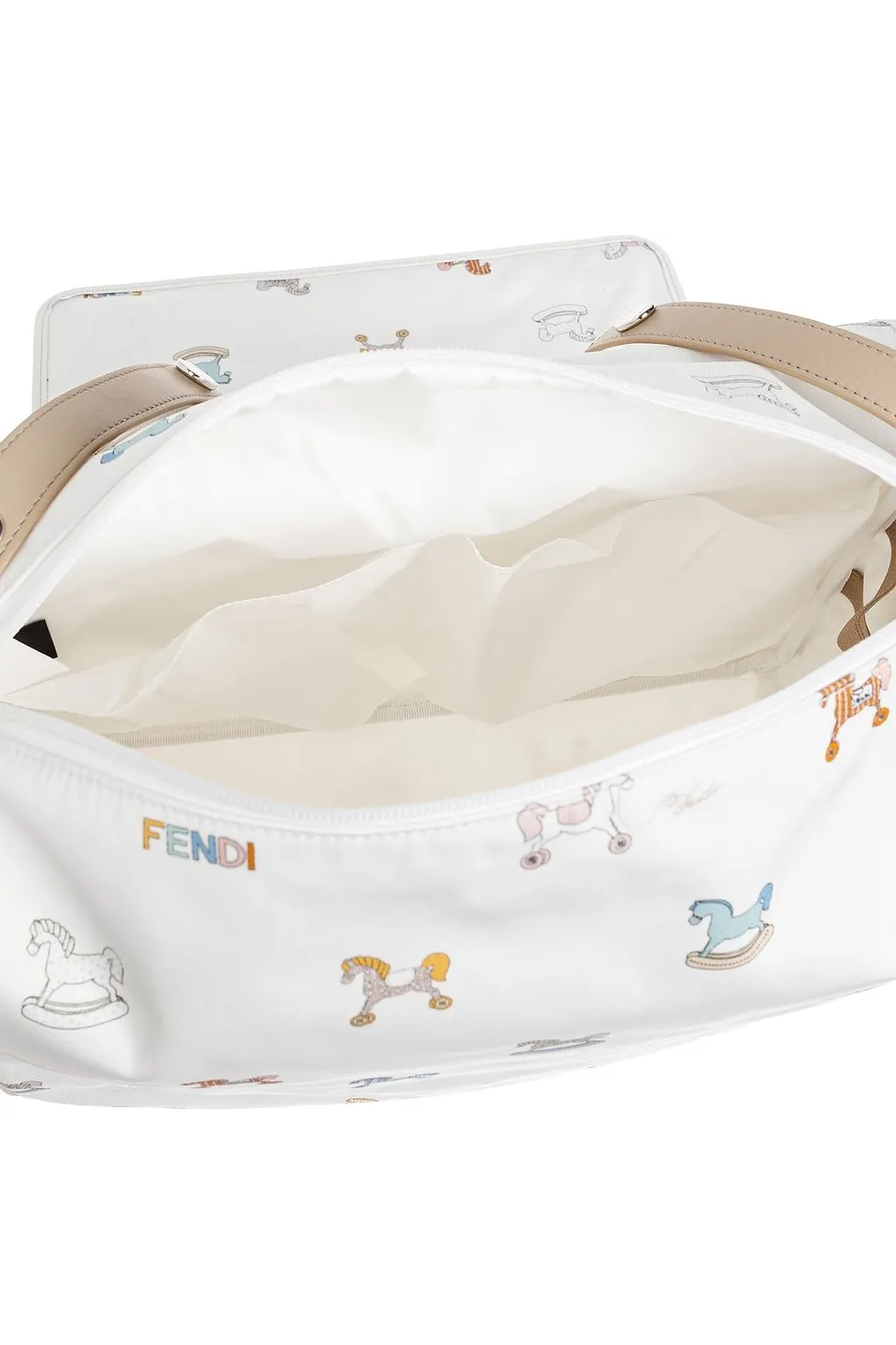 Fendi Kids Logo Embroidered Shoulder Bag