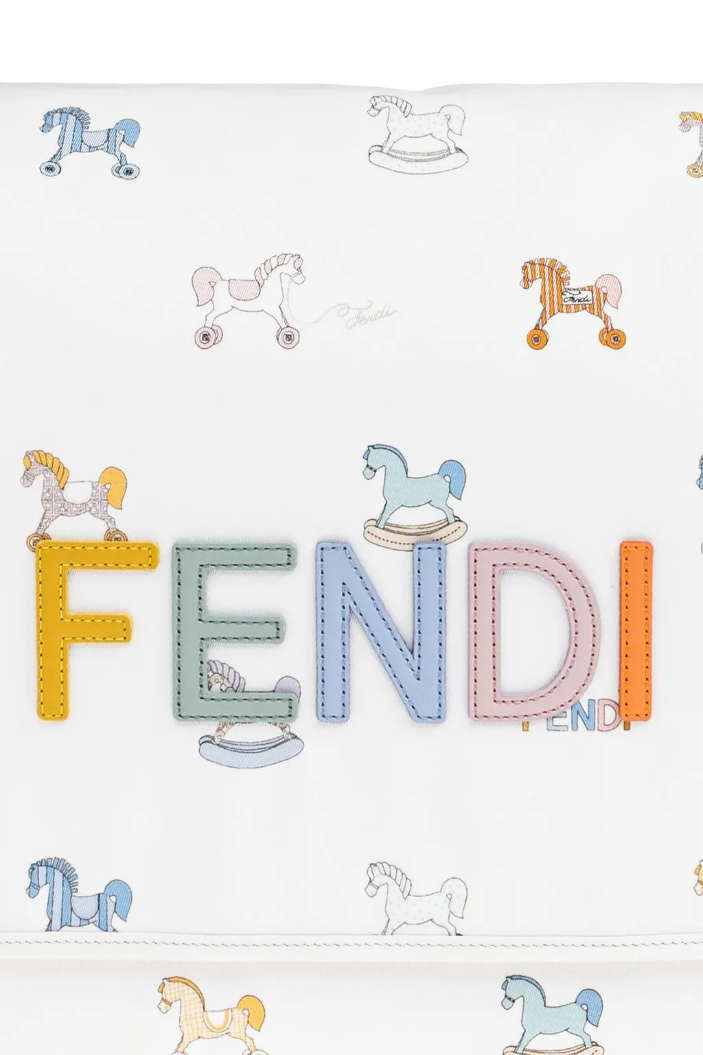 Fendi Kids Logo Embroidered Shoulder Bag