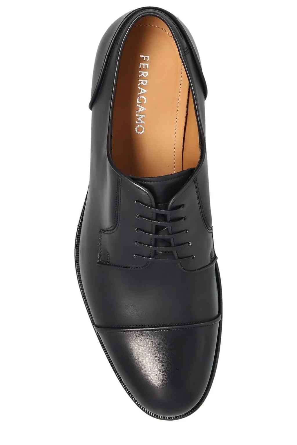 Ferragamo Stitching Detail Lace-Up Derby Shoes