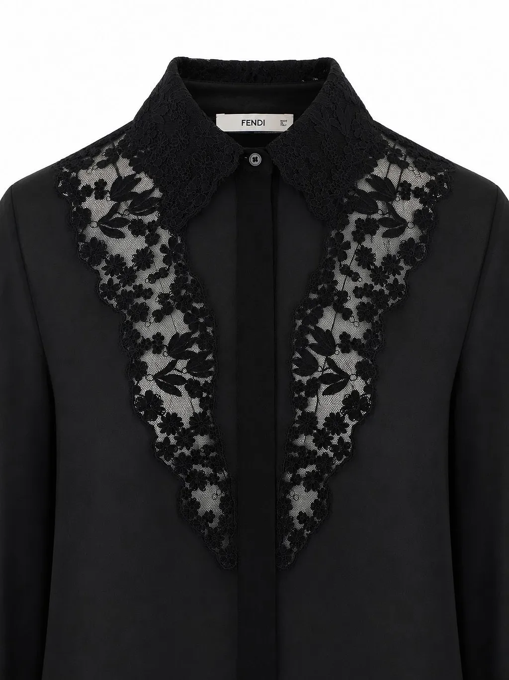 Fendi Sheer Lace Panel Shirt