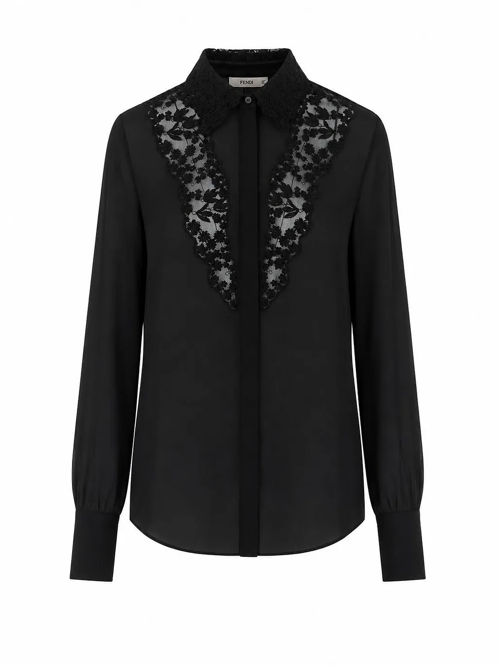 Fendi Sheer Lace Panel Shirt