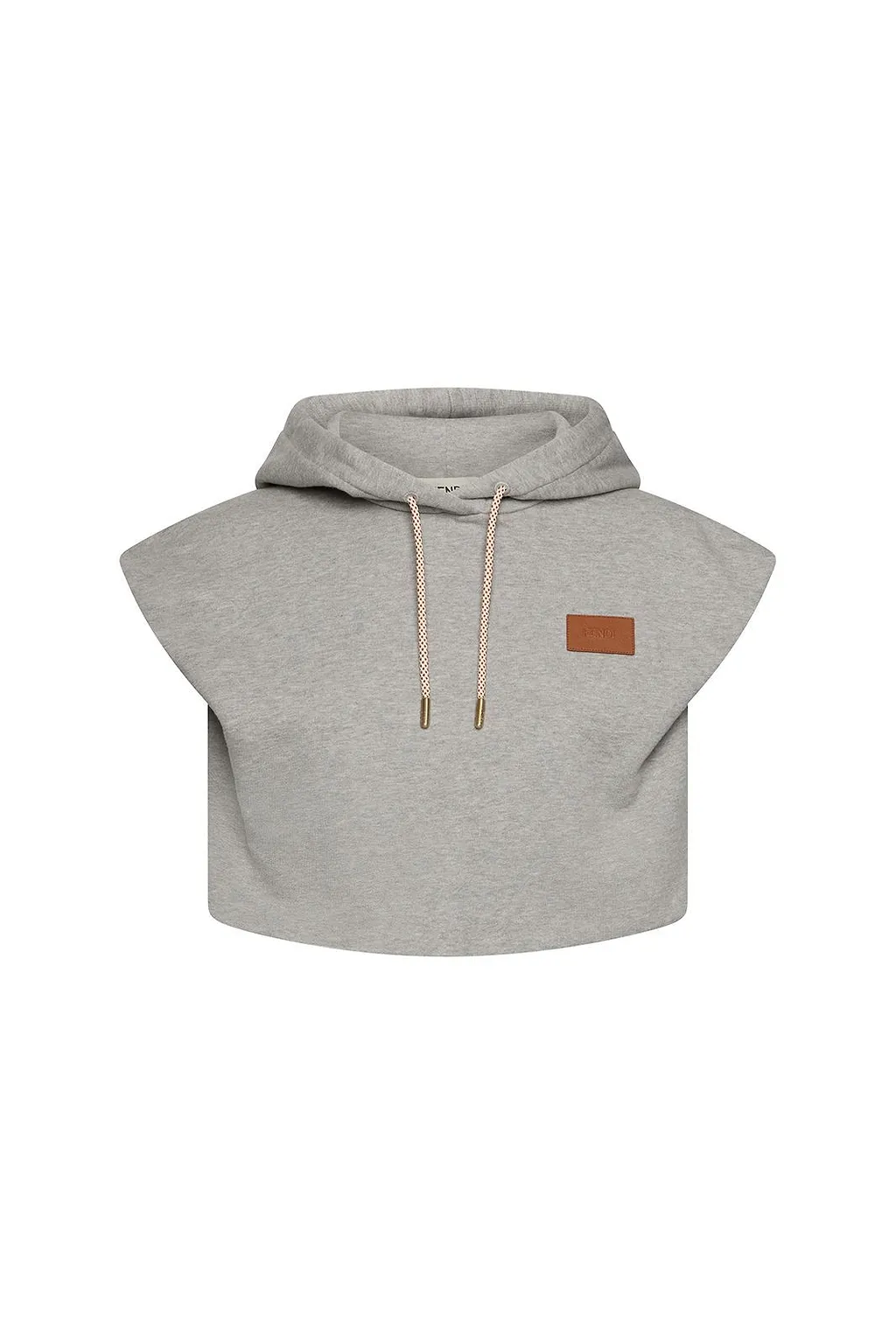 Fendi Sleeveless Cropped Drawstring Hoodie