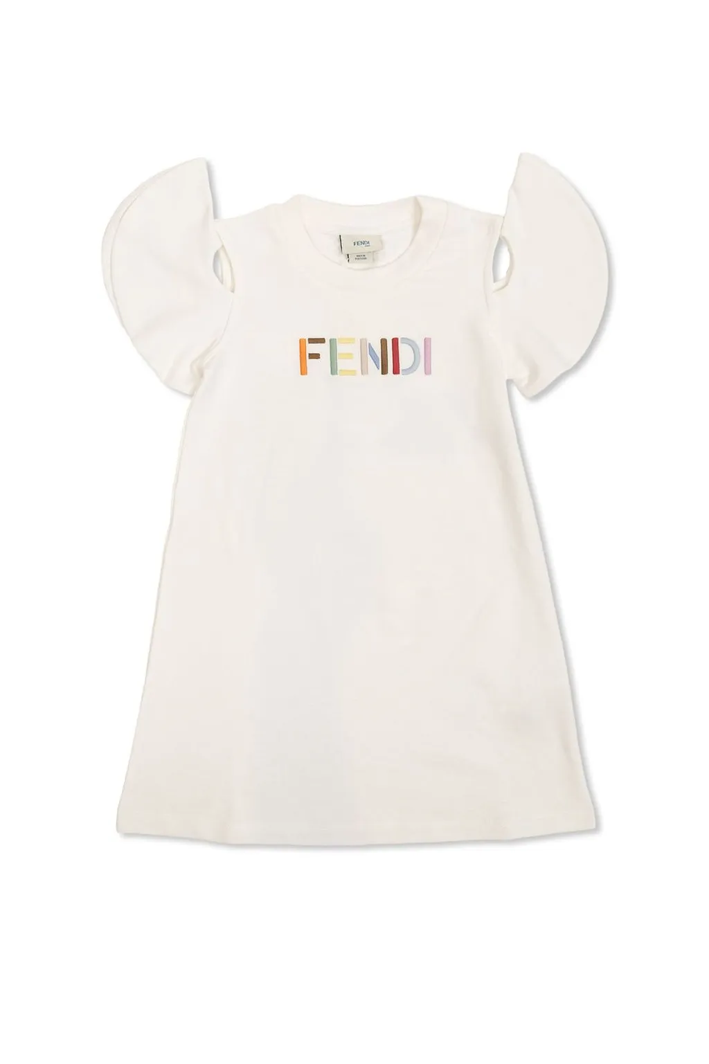 Fendi Kids Logo Ruffle-Sleeve Dress