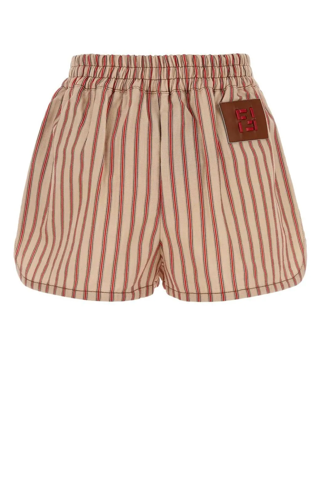 Fendi Striped Logo Patch Shorts