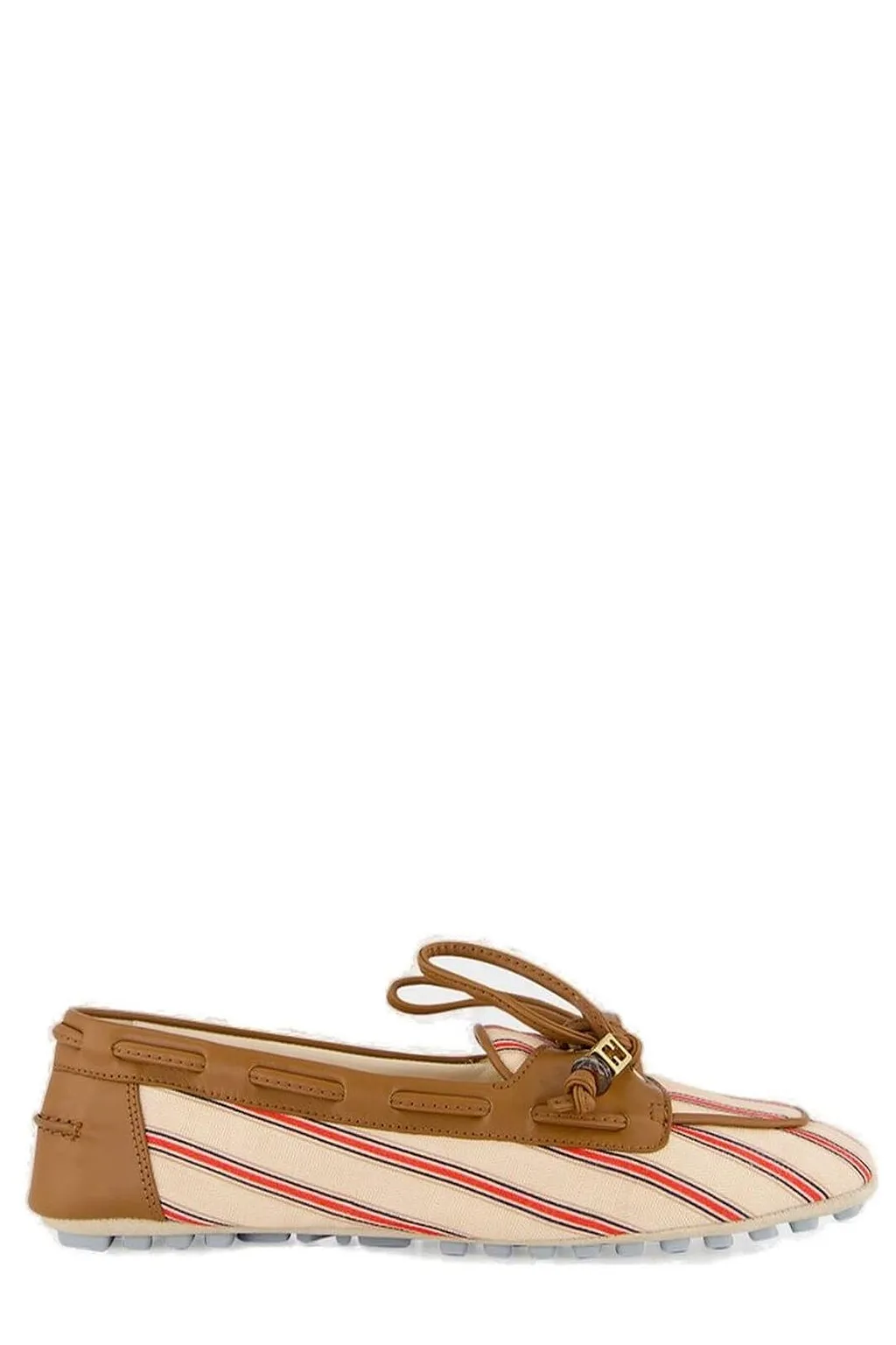 Fendi Striped Lace-Up Flat Shoes