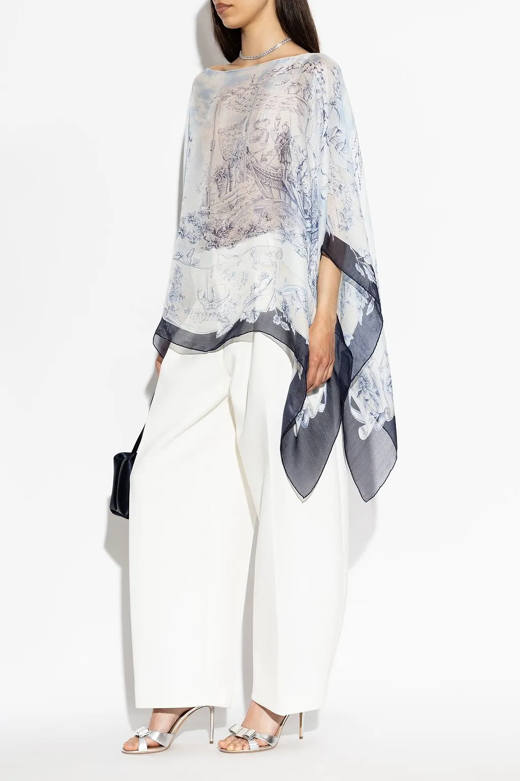 Printed Sheer Poncho