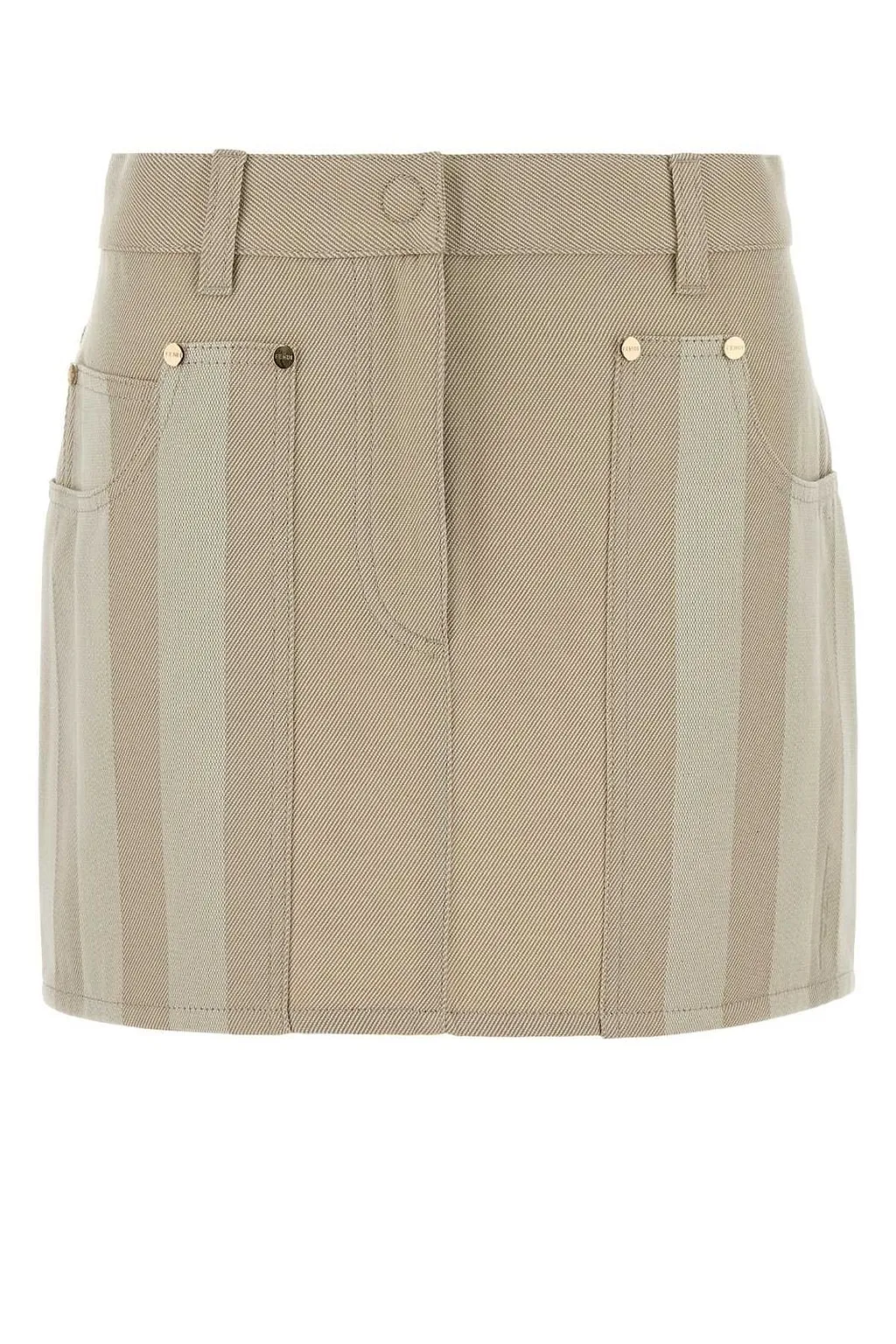 Fendi Striped Mini Jeans Skirt